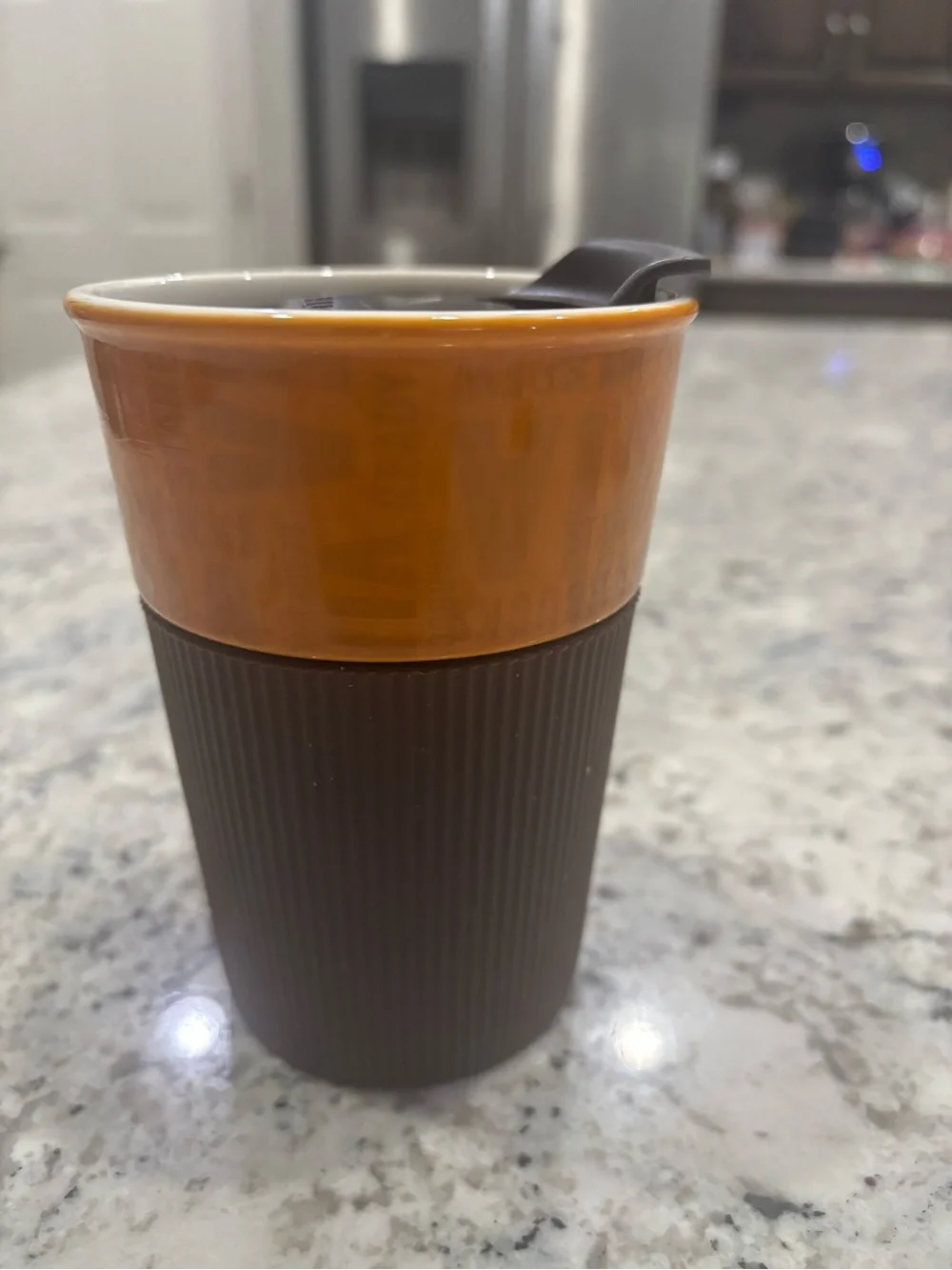 Vintage Vibe Starbucks 2011 Collectible Orange Ceramic 8oz Tumbler MCM Retro